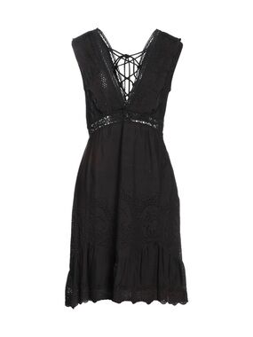 Patrizia Pepe Black Lace Open Back Dress